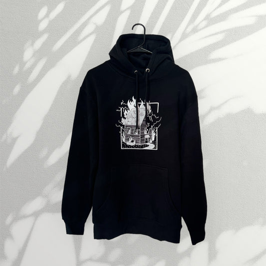 House on Fire' - JustBent, Premium Black Hoodie