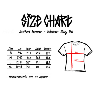 JustBent Summer - White Womens Baby T-shirt