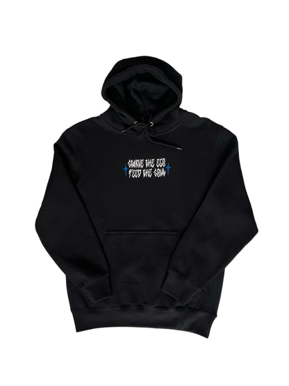 Feed the Soul' - JustBent, Premium Black Spiritual Hoodie