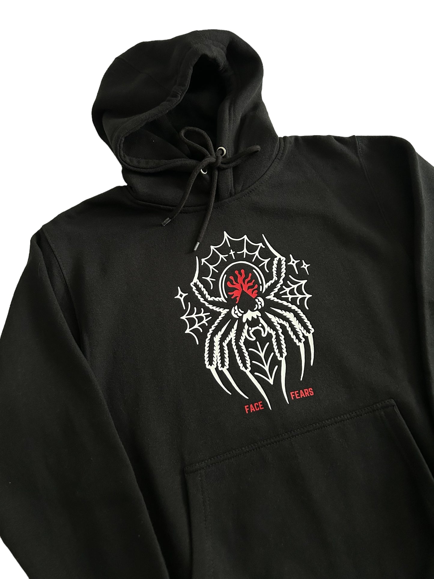 Face Fears' - JustBent, Premium Black Spider Hoodie