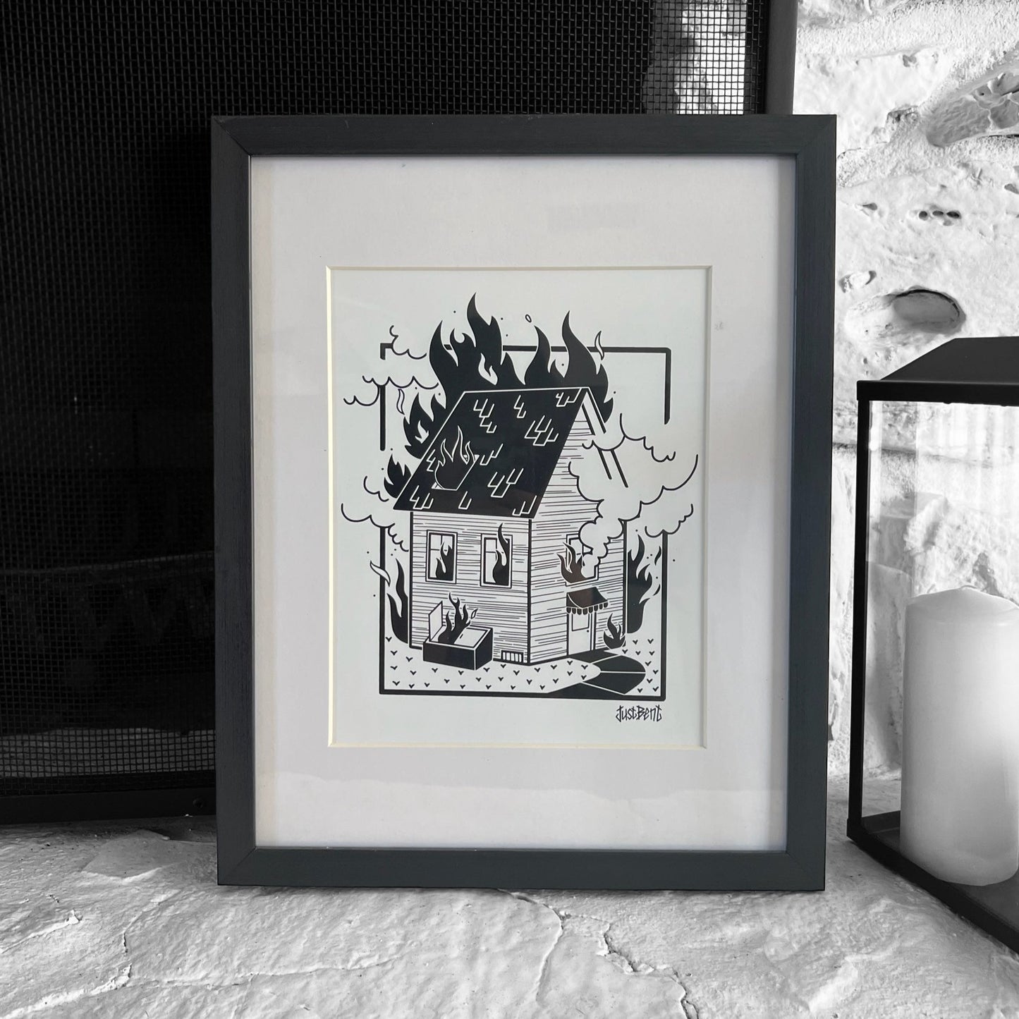 House on Fire' - JustBent Print, 8.5" x 11"