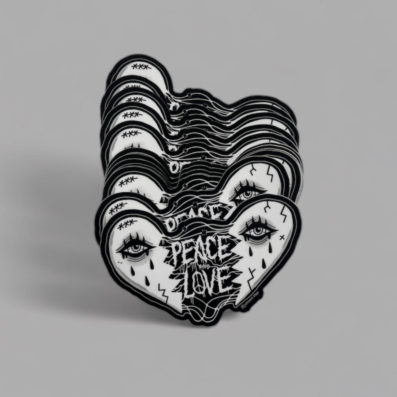 JustBent Peace and Love' - Sticker